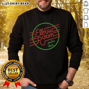 Pretty Elbow Room Pub And Deli Graphic Logo Sweatshirt showcasing a vibrant graphic design.