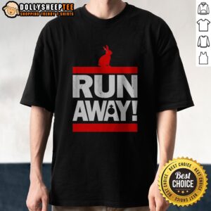 Top Run Away From The Rabbit Shirt featuring a playful rabbit graphic on a soft fabric.