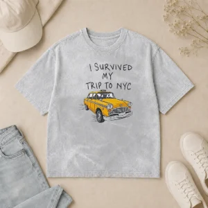 Original NYC Vacation I Survived My Trip To Yellow Taxi Washed T-Shirt