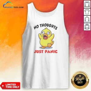 Funny No Thoughts Just Panic Duck Cartoon Anxiety Humor tank top optimized for casual wear
