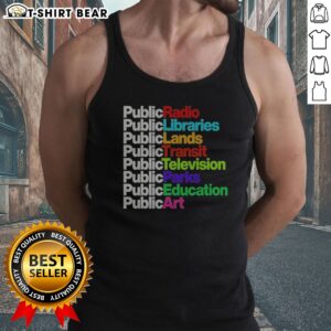 Premium Public Libraries Radio Transit Parks Graphic Tank top featuring a unique design for library lovers.