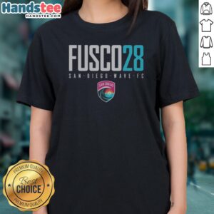 Pretty San Diego Wave FC Fusco 28 Text Logo San Diego Wave FC NWSL Ladies Shirt showcasing vibrant team spirit.