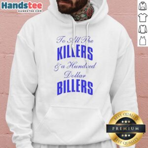 Awesome To All The Killers And A Hundred Dollar Billers Song Lyric Hip Hop Rap (2) Hoodie in black, front view with kangaroo pocket and drawstring hood
