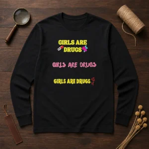 Pretty Girls Are Drugs Girls Are Drugs Girls Are Drugs Pill Rose Flower Long Sleeve Shirt