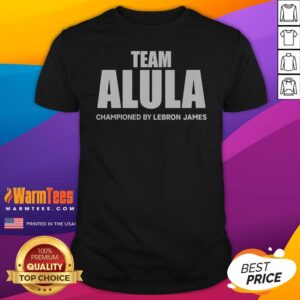Awesome Team Alula Lebron James Championed Bold Sports Partnership Text shirt in black, short-sleeve cotton tee