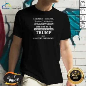 Good Political Satire Trump Is An Amazing President V Neck Shirt v neck optimized view showing neckline and fit