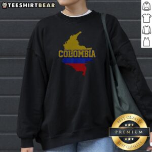 Colombia Map Flag Bold Distressed Text Fan Art Sweatshirt