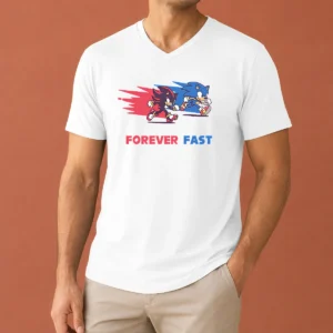 Original Shadow The Hedgehog Forever Fast Cartoon V-Neck Shirt