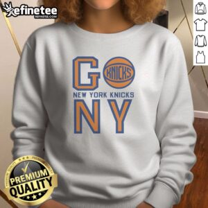 Nice New York Knicks Go New York Knicks NY Basketball Team sweatshirt in navy blue with team logo