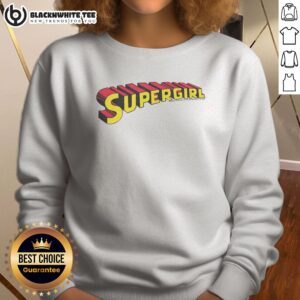 Top Supergirl Wordmark Sweatshirt featuring bold graphic design and comfortable fit.
