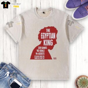 Premium Mohamed Salah Liverpool silhouette t-shirt featuring 328 games, 193 goals, and 94 assists, The Egyptian King.