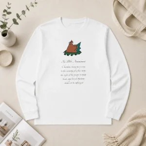 Official Chicken 28th Amendment Chickens Being Necessary To The Security Of A Free State long sleeve shirt in black with bold text design