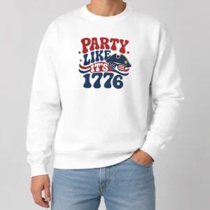 Nice Party Like It Is 1776 American Flag Sunglasses Revolutionary War Patriot Sweater
