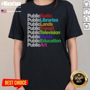 Awesome Public Libraries Radio Transit Parks Graphic ladies tee featuring a vibrant design