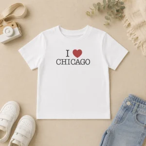 Nice I Love Chicago Heart Kids T-Shirt