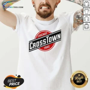 Original Chicago Crosstown Trail City Hiking Urban Route Path Outdoors Transit Map V-Neck Shirt