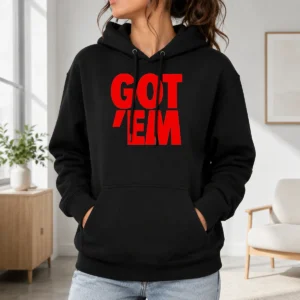 Happy Awesome Got Em Bold Red Text Hoodie