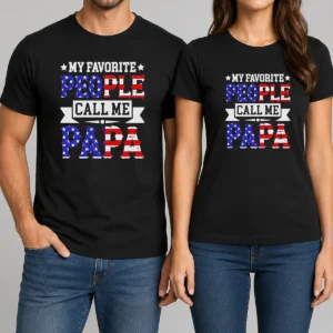 Awesome My Favorite People Call Me PAPA USA Flag Text