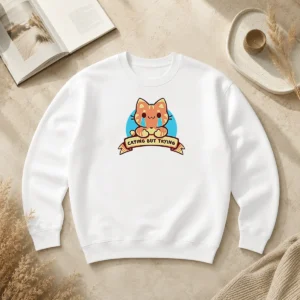 Original Crying But Trying Tabby Cat Kitten Emotional Support Mental Health Awareness Sweater