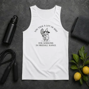 Awesome Dungeon Frog Wizard You Talk A Lot Of Shit For Someone In Fireball Range Tank Top