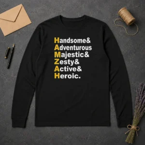 Awesome Hamzah Handsome Adventurous Majestic Zesty Active Heroic Long Sleeve Shirt