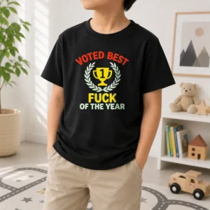 Hot Voted Best Fuck Of The Year Trophy Award Kids T-Shirt