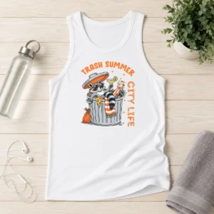 Good Funny Trash Summer City Life Raccoon Tank Top