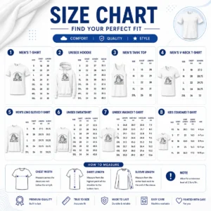 Size chart for Original Hello My Name Is Neil Funny Seal Character Copy with measurements in inches and cm