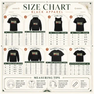 Size chart for Pretty The Massie Revolution Est 2026 Political Movement with measurements in inches and cm