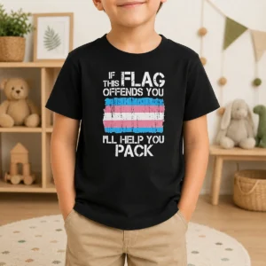 Pretty Awesome If This Flag Offends You I Will Help You Pack Transgender Pride Kids T-Shirt