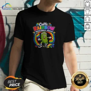 Funny Coffs Rainbow Pickleball Team Fun V-Neck Shirt