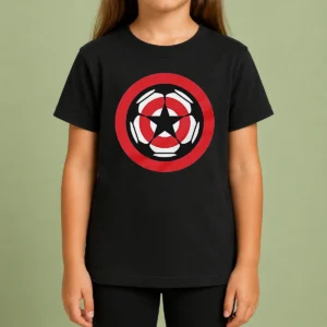 Pretty Captain America Marvel Cinematic Universe UEFA Champions kids t shirt featuring vibrant graphics and comfortable fit