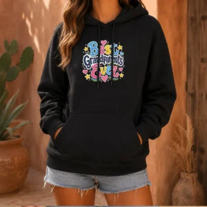 Pretty Best Grandparents Ever Doodle Hoodie