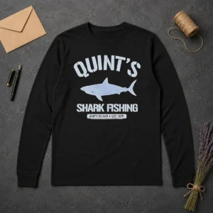 Awesome Quint'S Shark Fishing Amity Island Est 1975 Detailed Shark Long Sleeve Shirt