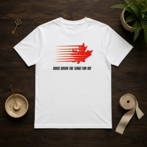 Hot Mitch Marner Toronto Maple Leafs Runs Down The Wing For Me t shirt front view on white background
