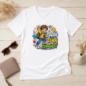 Official Excited Student Ready To Learn Back To School V-Neck Shirt