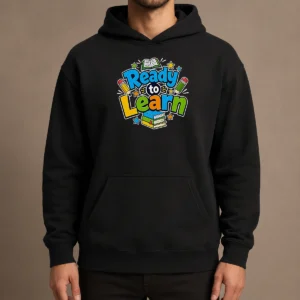 Pretty Back To School Ready To Learn Typography Hoodie