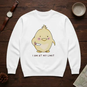 Top Yellow Chick Holding Knife I Am At My Limit Sweater