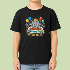 Funny Celebrating Workers Day Gear Anime For Labour Day Kids T-Shirt
