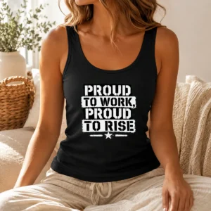 Pretty Nice Labour Day Proud Worker Stencil Tank Top
