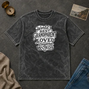 Good Hot Grandparents Day Worlds Best Sketch printed on a soft washed t shirt with a relaxed fit
