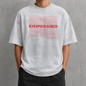 Top Ehipassiko Have A Nice Day Buddhism Pali printed on a soft washed t shirt in neutral tones