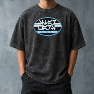 Top Star Wars The New Jedi Order Aurebesh Washed T Shirt featuring a soft washed cotton fabric