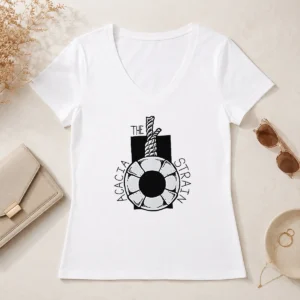 Official The Acacia Strain Life Preserver Ring Rope V Neck Shirt in black featuring bold graphic print