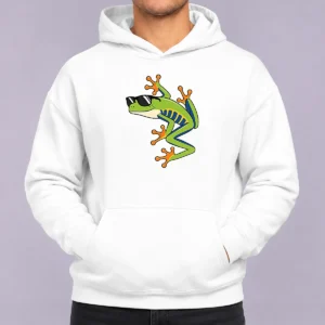 Top Cool Fun Cartoon Frog Sunglasses Summer Beach Hoodie