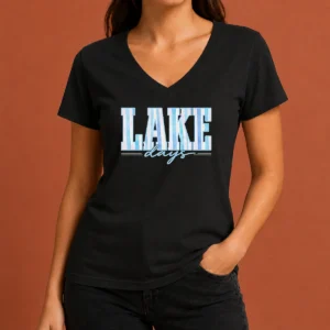 Premium Nice Ake Days Striped Summer Preppy Cottage Coastal V-Neck Shirt