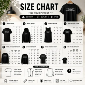 Size chart for Funny Original I'M Pretty Chill As Far As Insane Women Go with measurements in inches and cm