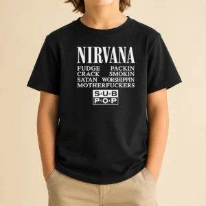 Good Nirvana Fudge Packin' Crack Smokin' Satan Worshippin' Motherfucker Kids T-Shirt
