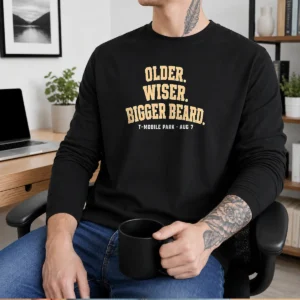 Funny Older Wiser Bigger Beard T Mobile Park Aug 7 Long Sleeve Shirt