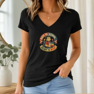Pretty Back To School Ready To Rule Retro Distressed V-Neck Shirt
